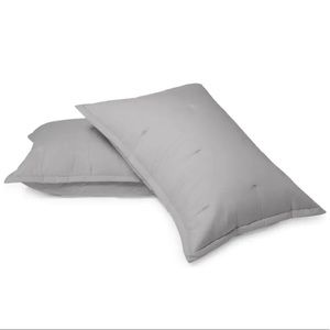CASPER Gray King Dawn Sham Pillowcases 100% Cotton NEW